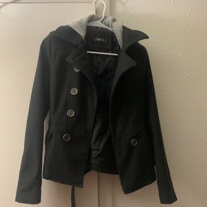 Dark Gray hooded pea coat